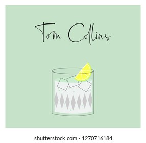 Tom collins cocktail minimal design