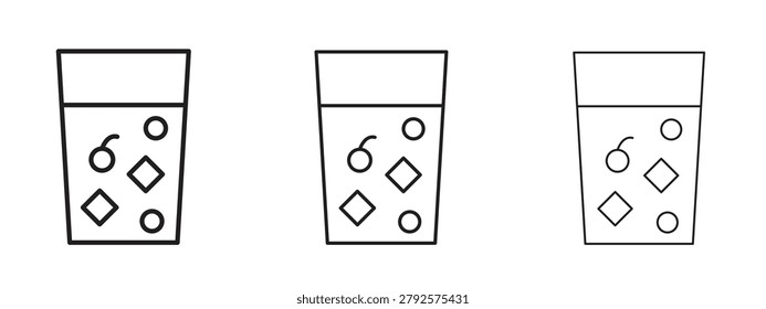 Tom Collins icon in 3 editable stroke lines