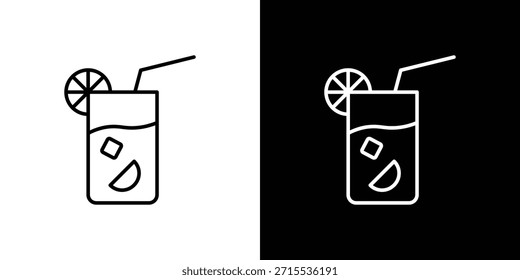 Icono de Tom Collins en diseño de línea. Iconos de trazo editables.