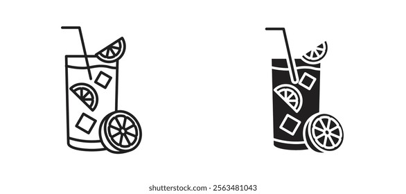 Tom Collins icons in outline and fill. vector illustration for ui.