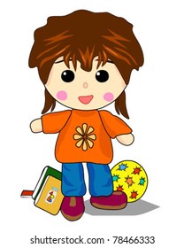 Tom girl playing and school