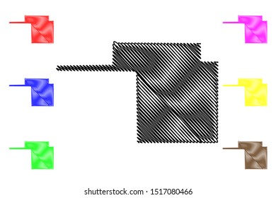 Tom Green County, Texas (Counties In Texas, United States Of America,USA, U.S., US) Map Vector Illustration, Scribble Sketch Tom Green Map