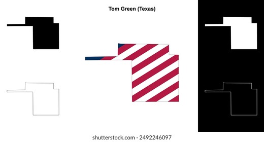 Tom Green County (Texas) outline map set