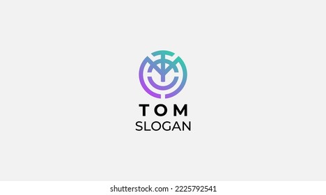 TOM Initial letter T logo design