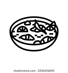 tom kha gai thai cuisine line icon vector. tom kha gai thai cuisine sign. isolated contour symbol black illustration