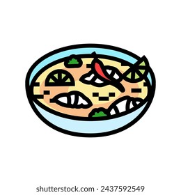 tom kha gai thai cuisine color icon vector. tom kha gai thai cuisine sign. isolated symbol illustration