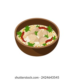 Tom Kha Gai Thai sopa ilustración vectorial