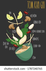 Tom Kha Gai. Vector illustration