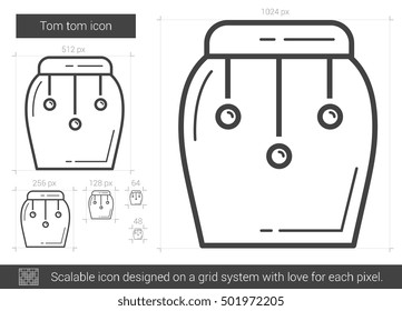 Tom tom vector line icon isolated on white background. Tom tom line icon for infographic, website or app. Scalable icon designed on a grid system.