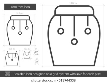 Tom tom vector line icon isolated on white background. Tom tom line icon for infographic, website or app. Scalable icon designed on a grid system.