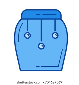 Tom tom vector line icon isolated on white background. Tom tom line icon for infographic, website or app. Blue icon designed on a grid system.