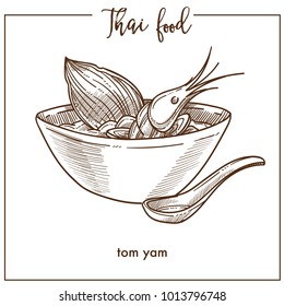 Tom yam in deep bowl from Thai food