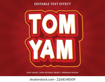 tom yam text effect template with abstract background, editable template use for business logo