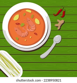 tom yum flat style illustration vector design