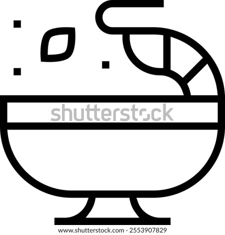 tom yum goong icon. Thin linear style design isolated on white background