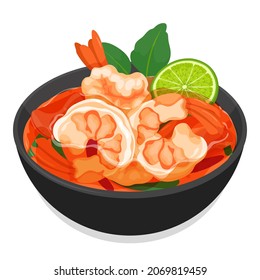 Tom Yum Goong, Tom Yum Kung (sopa tailandesa picante con recetas de camarón). 