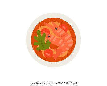 Tom yum goong soup icon illustration.