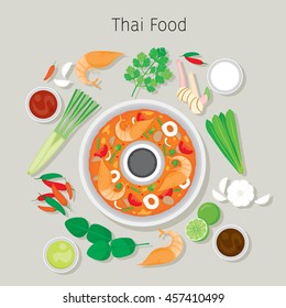 Tom Yum Kung And Ingredients, Cookery, Eating, Food, Seasoning 