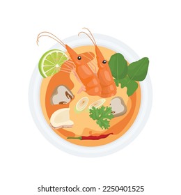 Tom yum kung ingredients. How to cook Thai shrimp soup.