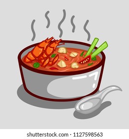 Tom Yum Kung Soup vector icon