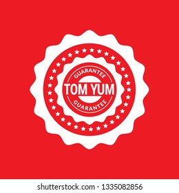 Tom Yum label - vintage emblem.sticker with grunge text.