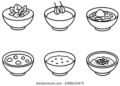 Tom Yum Soup line art traditional drawing print