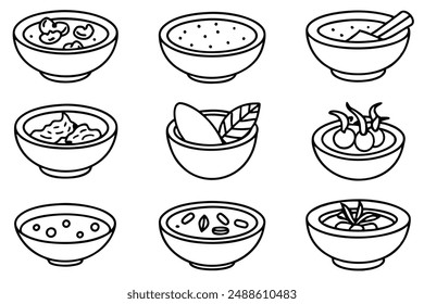 Tom Yum Soup line art food lovers artwork