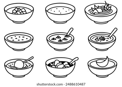 Tom Yum Soup line art digital art creation