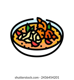 tom yum soup thai cuisine color icon vector. tom yum soup thai cuisine sign. isolated symbol illustration