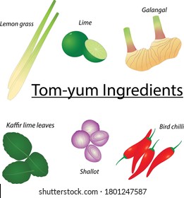 Tom yum spicy menu's ingredients