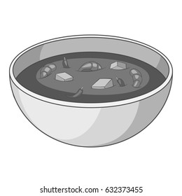 Tom yum thai soup icon in monochrome style isolated on white background vector illustration