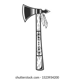 Tomahawk of american indian tribe logo. Vector illustration
