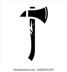 Tomahawk axe silhouette isolated on white background. Tomahawk axe icon vector illustration design.