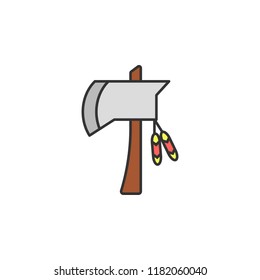 tomahawk colored icon. Element of wild west icon for mobile concept and web apps. Cartoon tomahawk icon can be used for web and mobile