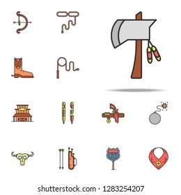 tomahawk colored icon. Wild West icons universal set for web and mobile