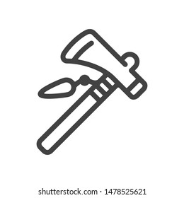 Tomahawk or hatchet outline icon. Vector illustration.