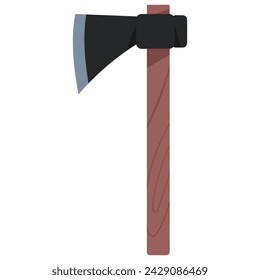 Ilustración de dibujos animados de vector de hacha de Tomahawk aislado sobre un fondo blanco.
