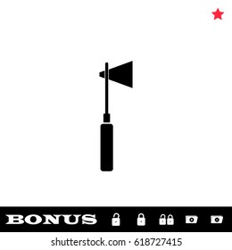 Tomahawk icon flat. Black pictogram on white background. Vector illustration symbol and bonus button open and closed lock, folder, star