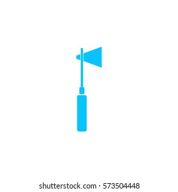 Tomahawk icon flat. Blue pictogram on white background. Vector illustration symbol