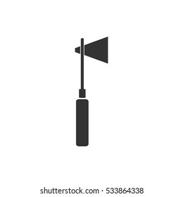 Tomahawk icon flat. Illustration isolated on white background. Vector grey sign symbol
