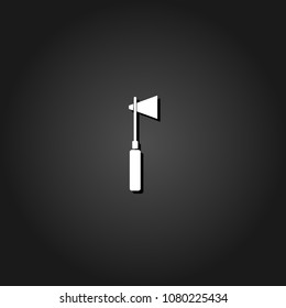 Tomahawk icon flat. Simple White pictogram on black background with shadow. Vector illustration symbol