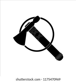 Tomahawk silhouette logo. Vector illustration