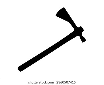 Silueta Tomahawk arte vectorial fondo blanco