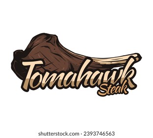 diseño del logotipo del vector de la carne de tomahawk