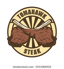 Tomahawk Steak Vintage Logo Design