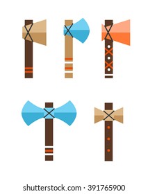 Tomahawk vector icon. American Tomahawk vector logo. Tomahawk sign set. Traditional Tomahawk. Indian Tomahawk. Axe vector icon