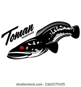 TOMAN SNAKEHEAD FISH VEKTOR FÜR FISCHEREILOGO-UNTERNEHMEN