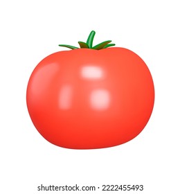 Tomate 3d Symbol. Juckes Gemüse. Einzelnes Objekt auf transparentem Hintergrund