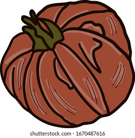 Tomato art line, illustration, vector on white background.
