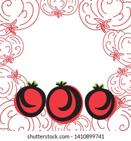 Tomato. Beautiful nature background. Vector illustration